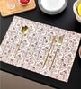 ANA Table Placemats Set of 4 100% Cotton Machine Washable Floral Maroon | Dining Table mates Non-Slip Heat Resistant Tableware