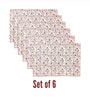 ANA Table Placemats Set of 6 100% Cotton Machine Washable Floral Maroon | Dining Table mates Non-Slip Heat Resistant Tableware