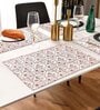 ANA Table Placemats Set of 6 100% Cotton Machine Washable Floral Maroon | Dining Table mates Non-Slip Heat Resistant Tableware
