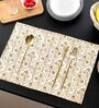 ANA Table Placemats Set of 6 100% Cotton Machine Washable Floral Yellow | Dining Table mates Non-Slip Heat Resistant Tableware