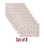 ANA Table Placemats Set of 8 100% Cotton Machine Washable Floral Maroon | Dining Table mates Non-Slip Heat Resistant Tableware