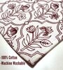 ANA Table Placemats Set of 8 100% Cotton Machine Washable Floral Maroon | Dining Table mates Non-Slip Heat Resistant Tableware