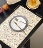 ANA Table Placemats Set of 8 100% Cotton Machine Washable Floral Yellow | Dining Table mates Non-Slip Heat Resistant Tableware