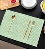 Green Cotton Printed (Set of 7) Table Linen Set