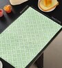 ANA Traditional Table Placemats Set of 8 Cotton Printed Premium Green| Heat Resistant | Washable | Anti skid Placemats Tea Table Cover |(13x18 Inches, Traditional)