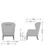 Ana Wing Chair in Light Pink Colour Ana Wing Chair in Light Pink Colour