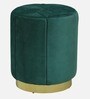 Anadia Velvet Pouffe In Green Colour