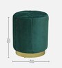 Anadia Velvet Pouffe In Green Colour