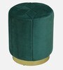 Anadia Velvet Pouffe In Green Colour