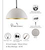 Analia White Metal Hanging Light