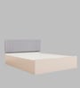 Ananda  Queen Size Upholstered Bed In Light Blue Colour & White Colour With Box Storage
