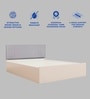 Ananda  Queen Size Upholstered Bed In Light Blue Colour & White Colour With Box Storage