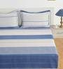 Blue 100% Cotton 200TC Double Bedsheet with 2 Pillow Covers