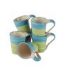 Ananda 150ml Green & Blue Ceramic (Set of 6) Coffee Mug