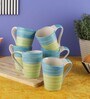 Ananda 150ml Green & Blue Ceramic (Set of 6) Coffee Mug