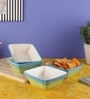 Ananda 170ml Blue & Green Ceramic (Set of 4) Dinner Bowl