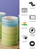 (Set of 4) 200ml Ceramic Green & Blue Everyday Glass