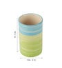 (Set of 4) 200ml Ceramic Green & Blue Everyday Glass
