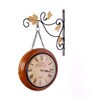 Brown Metal Analog Railway Clock