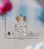 Transparent Crystal Ganesh on Leaf God Idol