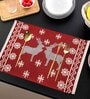Pac of 4 Red Deer Printed Table Placemats