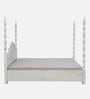 Anaya Solid Wood Poster King Bed in Farmhouse White Finish