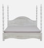 Anaya Solid Wood Poster King Bed in Farmhouse White Finish