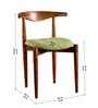 Andaman Natural Teak Wood Dining Chair in Green Color