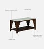 Andau Sheesham Wood Coffee Table In Provincial Teak Finish With Porcelain Top