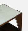 Andau Sheesham Wood Coffee Table In Provincial Teak Finish With Porcelain Top