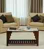 Andau Sheesham Wood Coffee Table In Provincial Teak Finish With Porcelain Top