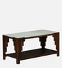 Andau Sheesham Wood Coffee Table In Provincial Teak Finish With Porcelain Top