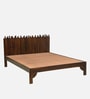 Andau Sheesham Wood Queen Size Bed In Provincial Teak Finish