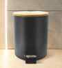 ANDAZ 6928 Bamboo Lid Step Bin Black