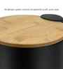 ANDAZ 6928 Bamboo Lid Step Bin Black