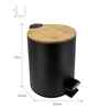ANDAZ 6928 Bamboo Lid Step Bin Black