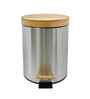 ANDAZ 6930 Bamboo Lid Step Bin Metallic