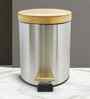 ANDAZ 6930 Bamboo Lid Step Bin Metallic