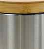 ANDAZ 6930 Bamboo Lid Step Bin Metallic