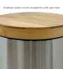 ANDAZ 6930 Bamboo Lid Step Bin Metallic
