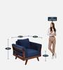 Anderson Solid Wood 1 Seater Sofa in Blue Colour