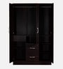 Andes 3 Door Wardrobe with Mirror & Lock + Drawers in Walnut Finish Andes 3 Door Wardrobe with Mirror & Lock + Drawers in Walnut Finish