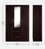 Andes 3 Door Wardrobe with Mirror & Lock + Drawers in Walnut Finish Andes 3 Door Wardrobe with Mirror & Lock + Drawers in Walnut Finish