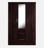 Andes 3 Door Wardrobe with Mirror & Lock + Drawers in Walnut Finish Andes 3 Door Wardrobe with Mirror & Lock + Drawers in Walnut Finish