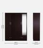 Andes 4 Door Wardrobe with Mirror & Lock + Drawers in Wenge Finish
