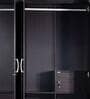 Andes 4 Door Wardrobe with Mirror & Lock + Drawers in Wenge Finish