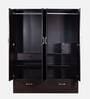 Andes 4 Door Wardrobe with Mirror & Lock + Drawers in Wenge Finish