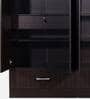 Andes 4 Door Wardrobe with Mirror & Lock + Drawers in Wenge Finish