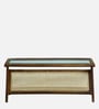 Andora Sheesham Wood Glass Top Coffee Table In Scratch Resistant Provincial Teak Finish