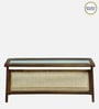Andora Sheesham Wood Glass Top Coffee Table In Scratch Resistant Provincial Teak Finish